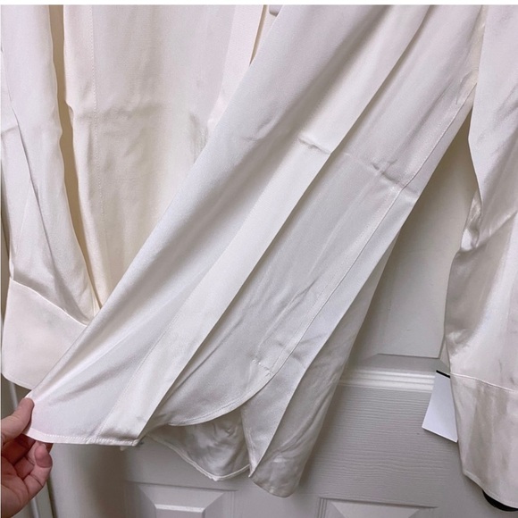 NWT Paper Denim & Cloth Silk Snap Blouse Ivory - Picture 3 of 4